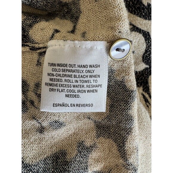 Charter Club Cardigan Sweater Black & Tan Floral Metallic Woman 2X - Picture 13 of 13